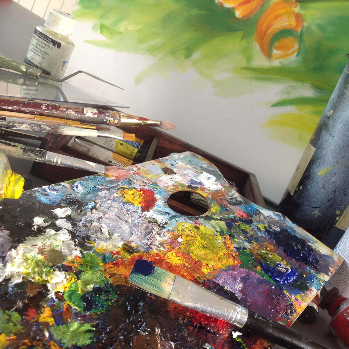 ozart - atelier - huile alla prima - palette