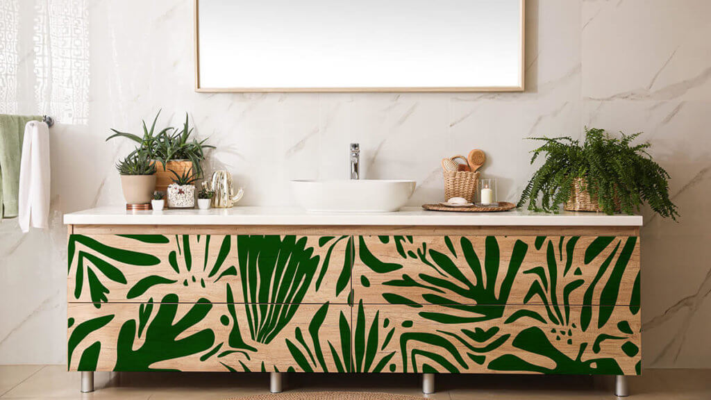 ozart numerique - decoration - impression sur bois - meuble Salle de bain